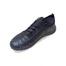 Marcomen Siyah Deri Erkek Sneaker Ayakkabı