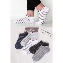 Bgk Kadın Çorap 5 Çift Çok Renkli Çizgili Yüksek Lifli Pamuk İplikleri ile Rahat Kullanım