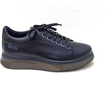 Marcomen Siyah Deri Erkek Sneaker Ayakkabı