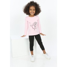 Toontoy Kız Bebek Çiçekli Yazı Nakışlı Tişört