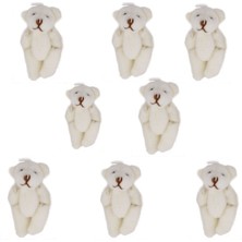 Eminönü Toptancı Peluş Ayıcık Parmak Ayıcık 5x3.5 cm Minik Boy Ayıcık (10 Adet)  Krem