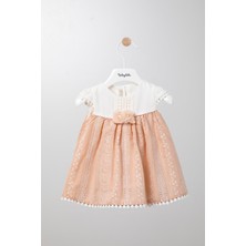 Babydola Nakış Işlemeli Bayramlık Kız Bebek Elbise Somon 13108