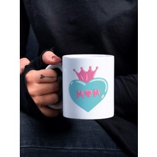 Eylül Design Anne Temalı Yazılı Özel Tasarım Baskılı Kupa Çay Kahve Bardağı