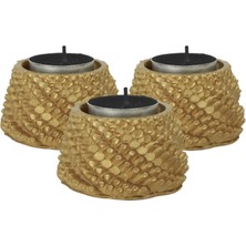 Stein Kohle Şamdan Dekoratif Mumluk Şamdan Tealight ve Uzun Mum Uyumlu Ejderha Yumurtası Model