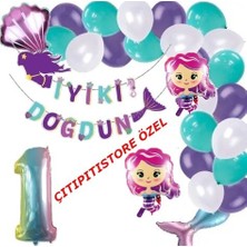 Çıtı Pıtı Store Deniz Kızı Konsept 1 Yaş Doğum Günü Seti