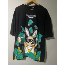 Unisex Bad Rabbit Baskılı Oversize Tshirt