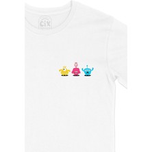 Uzaylı Anime Tasarımlı Cep Tasarım Baskılı Tişört