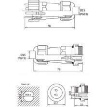 Motorobit SD28 3 Pin 28MM Su Geçirmez Konnektör Takımı