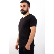 Twister Jeans 1827 Siyah V  Yaka Erkek T-Shirt