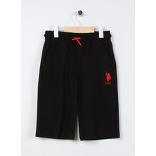 U.S. Polo Assn. Bağlamalı Bel Standart Siyah Erkek Çocuk Şort GUNDERIY023