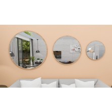 Ekoratif Yuvarlak Ayna Atlantik Çam Banyo Salon Antre Hol Mutfak Duvar Ofis Banyo Wc