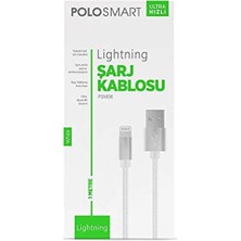 Polosmart PSM06 1 Metre Beyaz Lightning Hızlı Şarj Kablosu,beyaz