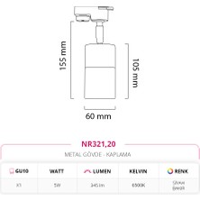 Nevo Dekoratif Ray Spot Siyah Bakır 5W NR321