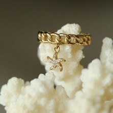 By Milo Jewellery Starfish Deniz Yıldızı Figürlü Altın Yüzük