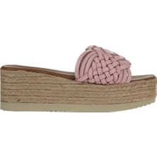 Bueno Shoes Pudra Deri Kadın Dolgu Topuklu Espadril Terlik 01WU6118