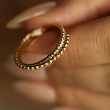By Milo Jewellery Tomurcuk Çapraz Taşlı Altın Yüzük