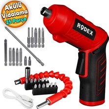 Badem10 Rodex RDX3085 Akülü Vidalama Şarjlı Tornavida Vidalama Ucu Seti+Izeltaş-Klytek Matkap Bits Uç Düz Yıldız Torx (25 Parça)