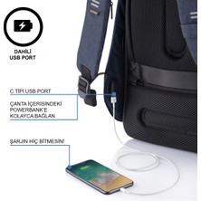 Xd Design Bobby Hero Unisex Suya Dayanıklı Hırsızlık Önleyici Tasarım Usb Şarj Girişli Akıllı Sırt Çantası - 18 L