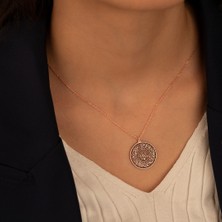 Dkmn Silver Nazar Duası Daire Biçimli Gümüş Kolye Kadın Gümüş Kolye Dualı Kolye
