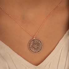 Dkmn Silver Nazar Duası Daire Biçimli Gümüş Kolye Kadın Gümüş Kolye Dualı Kolye