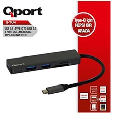 Qport Q Tu4 Type C To USB 3.0 3port ve Sd ve Micro Sd ve Type C F Çevirici