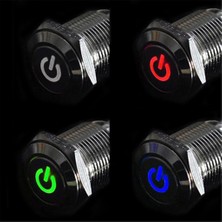 Cuticate Dc 12 V 16MM Alüminyum LED Araba Işıklı Mandallı Push Button Anahtarı Beyaz (Yurt Dışından)