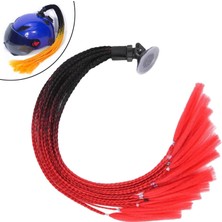 Wetnwind Motosiklet Kask Pigtails Örgüler Punk Kıvırcık Peruk Saçı 55CM Kadınlar B-Black Kırmızı (Yurt Dışından)