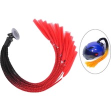 Wetnwind Motosiklet Kask Pigtails Örgüler Punk Kıvırcık Peruk Saçı 55CM Kadınlar B-Black Kırmızı (Yurt Dışından)