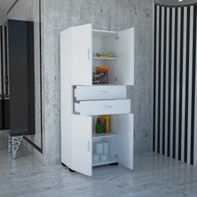 modilayn Dört Kapaklı İki Cekmeceli Mutfak Dolabı Banyo Dolabı Ofis Dolabı