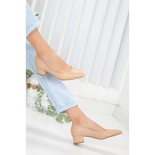 Cihan Shoes Nut Renk Kadın Klasik Topuklu Ayakkabı 5'cm Topuk
