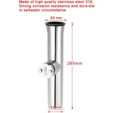 Wetnwind Demiryolu Montajı 316SS Deniz Balıkçı Çubuk Raf Tutucu Soketi 26-32MM Tüp Için Uygun (Yurt Dışından)
