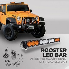 Aracım Oto Aksesuar Rooster 210W 95CM Tek Sıra Beyaz Kenarı Turuncu Off Road