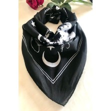 Als Accessories Atatürk Imzalı ve Portreli Ay Yıldızlı Siyah Renk Unisex %100 Cotton Bandana Fular