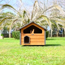 Mandu Ahşap Teraslı (Dublex) Kedi Evi