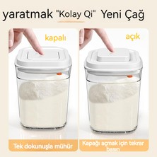 Aivema Kare Pres Tipi Depolama Tankı Mühürlü Tank Mutfak Taneleri Plastik Şeker Kutuları Meyve Tozu Kutusu Şeffaf Depolama Tankı (Yurt Dışından)