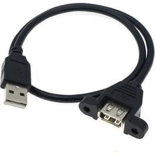 Keepro Montaj Tipi USB Uzatma Kablosu 0.5 Metre Vidalı USB Kablo Yarım Metre Montaj Tipi USB Kablo