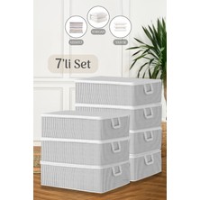 Meleni Home 7'li Çekyat Baza Tipi Yastık Kıyafet Saklama Hurcu - Baza Altı Düzenleyici Hurç 50 x 30 x 22 cm