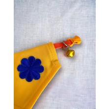 Yellow Blue Kedi Bandana, Fular, Kedi Kıyafeti Kedi Elbisesi