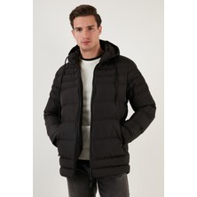 Buratti Su Itici Slim Fit Soğuğa ve Rüzgara Dayanıklı Kapüşonlu Şişme Mont Erkek Mont 649005