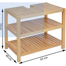 Gudy Wood Guwywood  Ahşap Lavabo Altı Rafı Lavabo Altı Düzenleyici Açık Raf