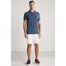 Vintage Görünümlü Lacivert Polo Yaka T-Shirt
