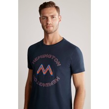 Hemington Logolu Pima Pamuk Lacivert T-Shirt