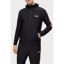 Boss Logolu Streç Jarseden Fermuarlı Kapüşonlu Regular Fit Sweat Erkek Sweat 50490646 001