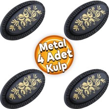 Badem10 Palmira Düğme Kulp Çekmece Dolap Kapak Kulpu Kulbu Metal Siyah (4 Adet)