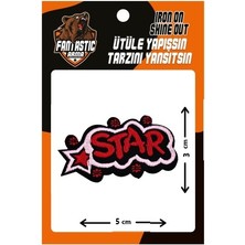 Fantastic 10'lu Paket Ütü Ile Yapışan Dokuma Arma Patch Yama Star Modeli