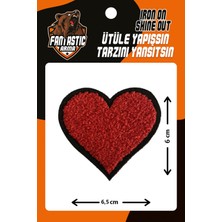 Fantastic Ütü Ile Yapışan Dokuma Peluş,kolej,punch Arma Heart, Kırmızı Kalp Modeli