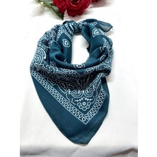 Als Accessories Yeşil Renk  Etnik Desenli %100 Koton Bandana