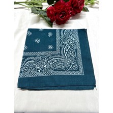 Als Accessories Yeşil Renk  Etnik Desenli %100 Koton Bandana