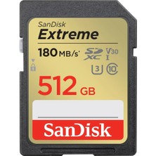 Sandisk Extreme 512GB 180MB/S Sd Uhs-I 4K UHD Hafıza Kartı SDSDXVV-512G-GNCIN