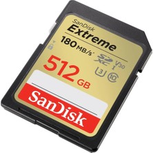 Sandisk Extreme 512GB 180MB/S Sd Uhs-I 4K UHD Hafıza Kartı SDSDXVV-512G-GNCIN